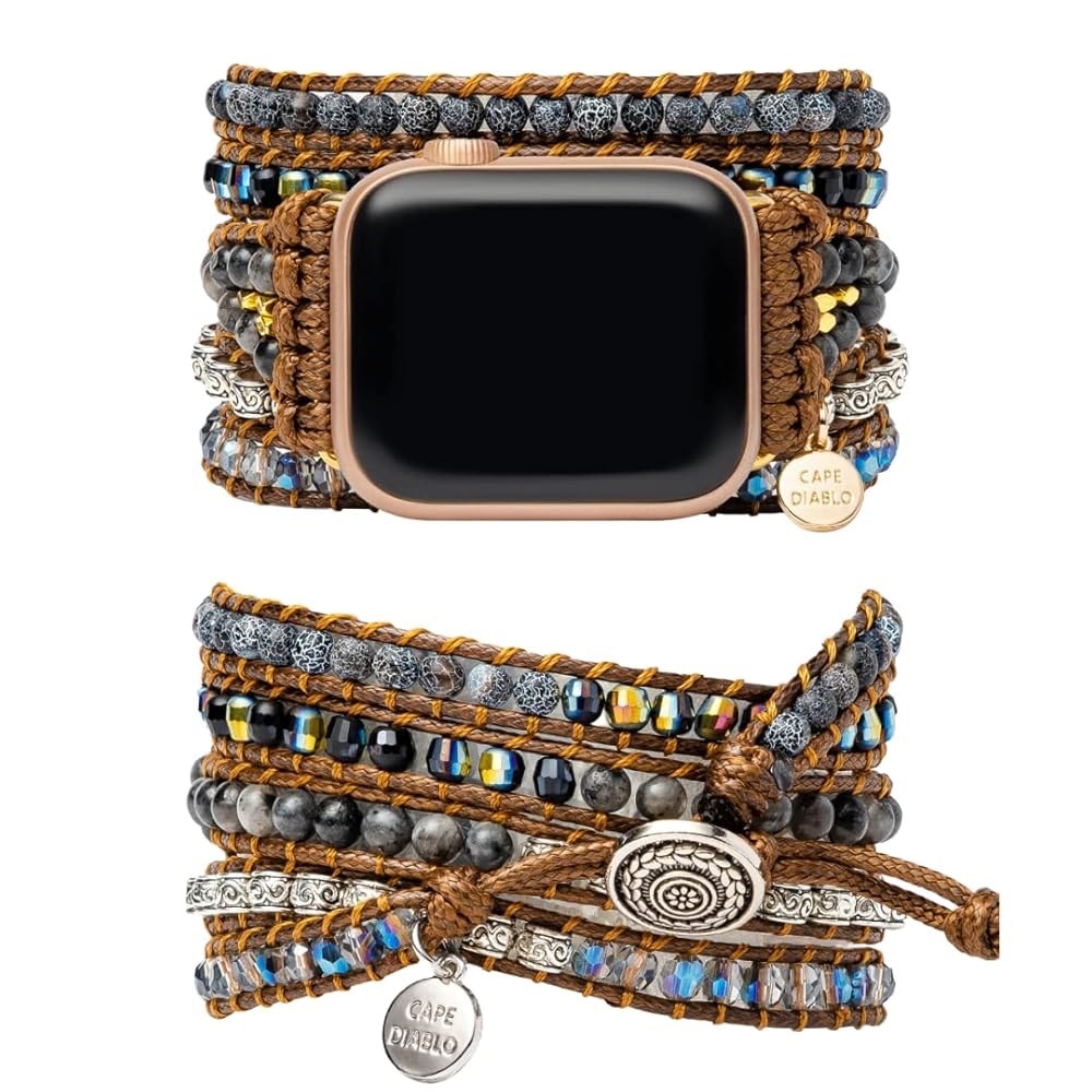 Cape Diablo Brown and Blue Beaded Smartwatch